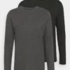 Pier One Uomo 2 PACK - Maglietta A Manica Lunga - Dark Grey/black -Offerta Economica Pier One 007c88127656457c8f19869283e98031