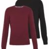 Pier One Uomo 2 PACK - Maglione - Black/bordeaux