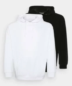 Pier One Uomo 2 PACK - Felpa Con Cappuccio - Black/white