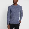Pier One Uomo MULTICOLOUR HALF CARDIGAN JUMPER - Maglione - Mottled Blue