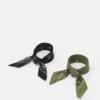 Pier One BANDANA 2 PACK UNISEX - Foulard - Black/olive