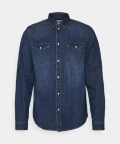 Pier One Uomo DENIM SHIRT - Camicia - Blue Denim