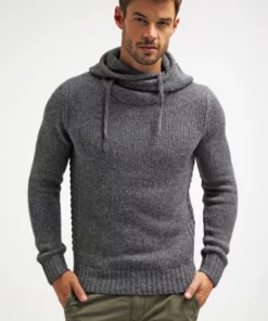 Pier One Uomo Felpa Con Cappuccio - Dark Grey Melange