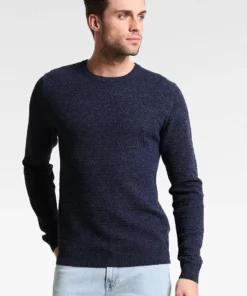 Pier One Uomo Maglione - Motled Dark Blue