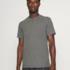 Pier One Uomo LOUNGE HENLEY TEE - Maglia Del Pigiama - Mottled Dark Grey