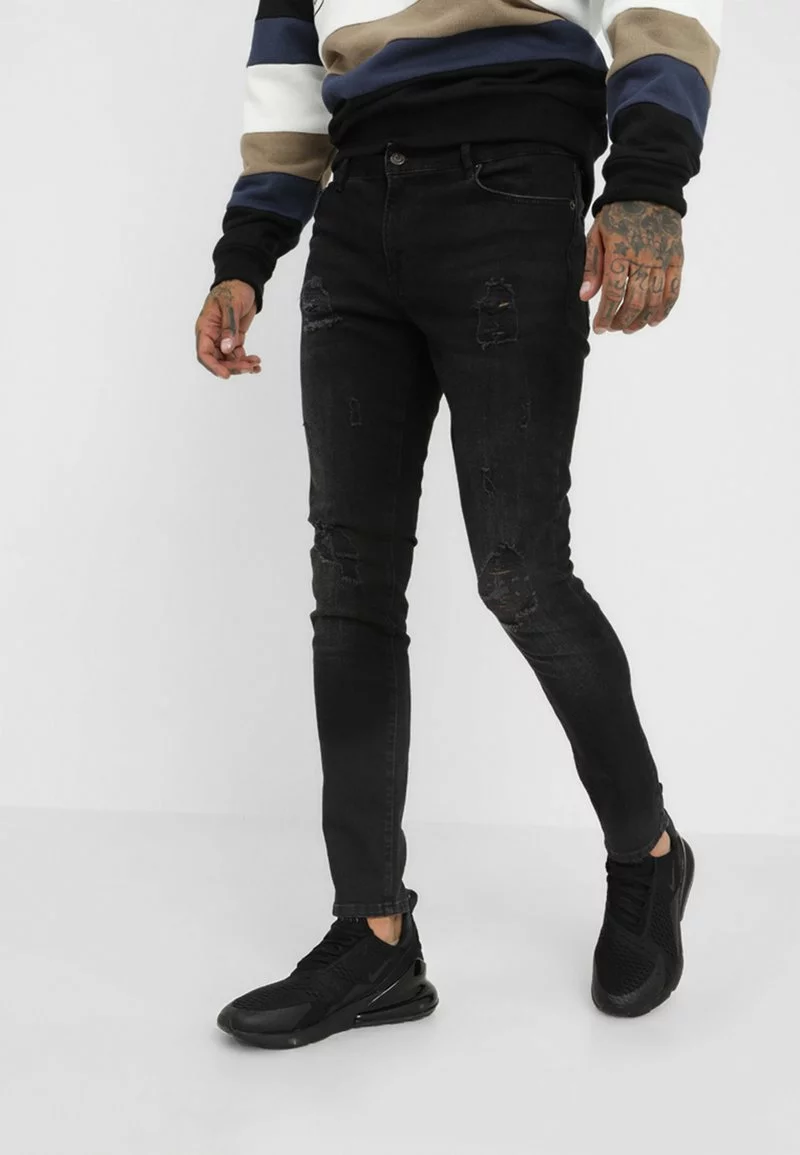 Pier One Uomo Jeans Skinny Fit - Black Denim 3 Pier One Uomo Jeans Skinny Fit - Black Denim