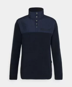 Pier One Uomo FABRIC BLOCK TROYER - Felpa In Pile - Dark Blue