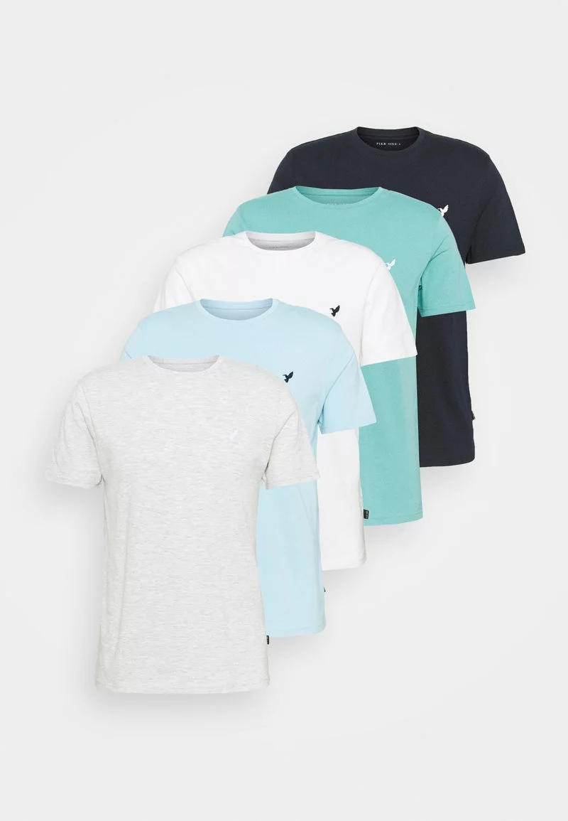 Pier One Uomo WITH BIRD STRAIGHT 5 PACK - T-shirt Basic - Light Grey - 101_white - 001_green - 602 9 Pier One Uomo WITH BIRD STRAIGHT 5 PACK - T-shirt Basic - Light Grey - 101_white - 001_green - 602 - immagine 7