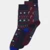 Pier One Uomo XMAS GIFT BOX 3 PACK - Calze - Dark Blue/bordeaux/red