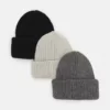 Pier One 3 PACK UNISEX - Berretto - Black/dark Grey/off-white -Offerta Economica Pier One 452f7f26e6c34026b112dcd8b7ade1db