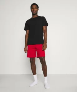 Pier One Uomo 3 PACK - Pantaloni Del Pigiama - Black/mottled Dark Grey/red