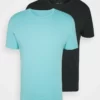 Pier One Uomo 2 PACK - T-shirt Basic - Light Blue/black -Offerta Economica Pier One 4ac42a2e987d460b9d99c5c9462c2d2a