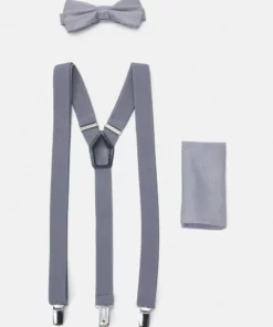 Pier One Uomo SUSPENDER/HOSENTRÄGER SET - Fazzoletti Da Taschino - Grey