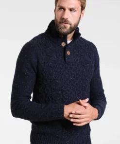 Pier One Uomo Maglione - Mottled Dark Blue