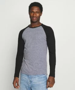 Pier One Uomo Maglietta A Manica Lunga - Blue