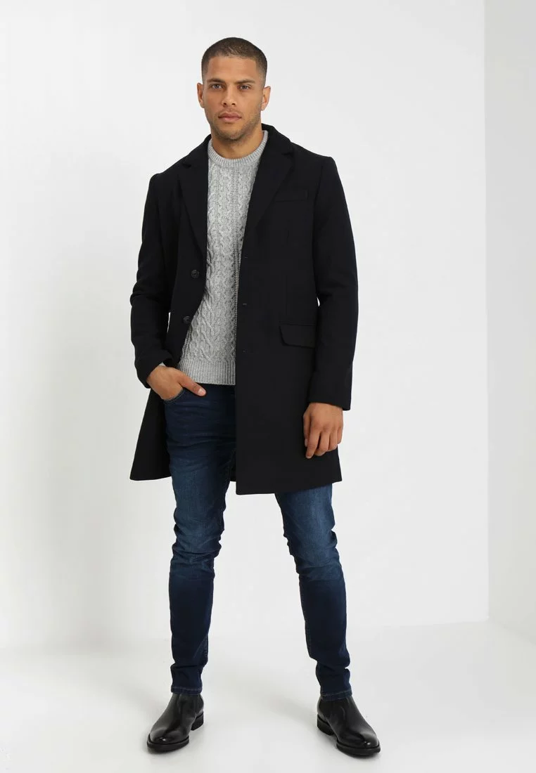 Pier One Uomo Cappotto Classico - Dark Blue 4 Pier One Uomo Cappotto Classico - Dark Blue - immagine 2