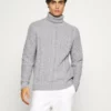 Pier One Uomo NEW CABLE TURTLENECK JUMPER - Maglione - Light Grey