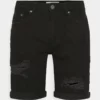 Pier One Uomo Shorts Di Jeans - Black