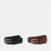 Pier One Uomo 2 PACK - Cintura - Brown/black