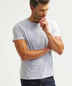 Pier One Uomo T-shirt Basic - Light Grey Melange