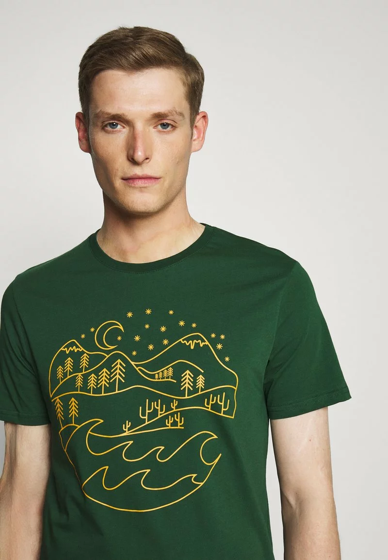 Pier One Uomo T-shirt Con Stampa - Dark Green 7 Pier One Uomo T-shirt Con Stampa - Dark Green - immagine 5