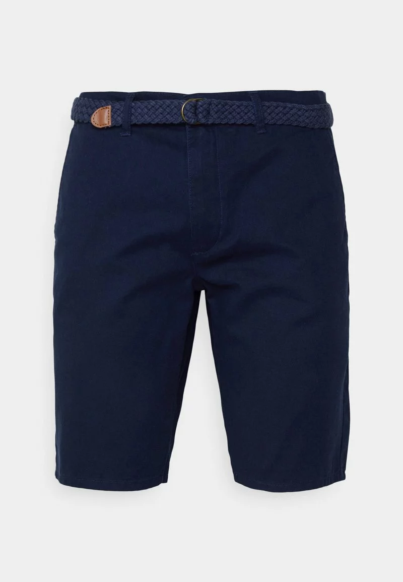 Pier One Uomo CHINOS WITH BELT - Shorts - Dark Blue 3 Pier One Uomo CHINOS WITH BELT - Shorts - Dark Blue