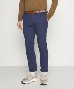 Pier One Uomo BELTED - Chino - Dark Blue