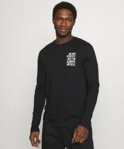 Pier One Uomo Maglietta A Manica Lunga - Black