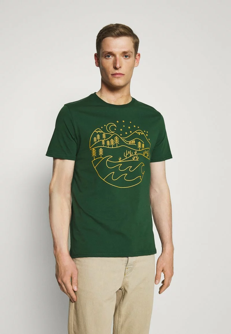 Pier One Uomo T-shirt Con Stampa - Dark Green 3 Pier One Uomo T-shirt Con Stampa - Dark Green