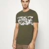 Pier One Uomo T-shirt Con Stampa - Oliv