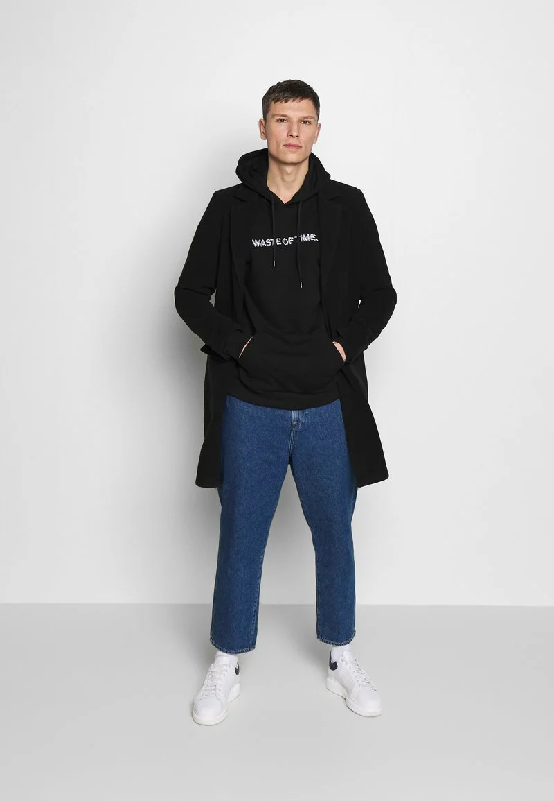 Pier One Uomo WASTE OF TIME HOOD - Felpa Con Cappuccio - Black 4 Pier One Uomo WASTE OF TIME HOOD - Felpa Con Cappuccio - Black - immagine 2