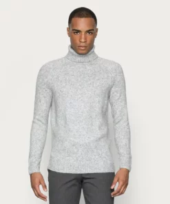 Pier One Uomo ESSENTIAL WINTER TURTLENECK / 512 - MOTTLED BLUE - Maglione - Mottled Light Grey