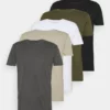 Pier One Uomo 5 PACK - T-shirt Basic - White/dark Grey/black -Offerta Economica Pier One c8b9f5cce9884e23aebd3711252e2349