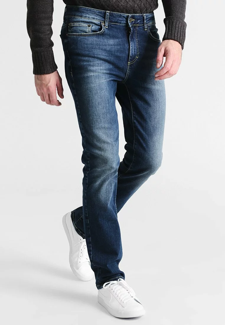 Pier One Uomo Jeans A Sigaretta - Washed Dark Blue 3 Pier One Uomo Jeans A Sigaretta - Washed Dark Blue