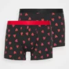 Pier One Uomo VALENTINE'S HEARTS BOXERS 2PACK - Culotte - Black/red