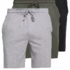 Pier One Uomo 3 PACK - Pantaloni Del Pigiama - Black/mottled Grey