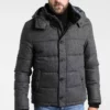 Pier One Uomo HOODED - Giacca Invernale - Grey Melange