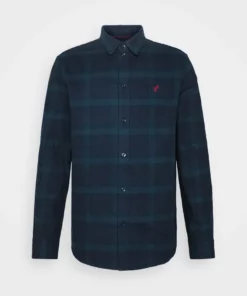 Pier One Uomo Camicia - Dark Blue/teal