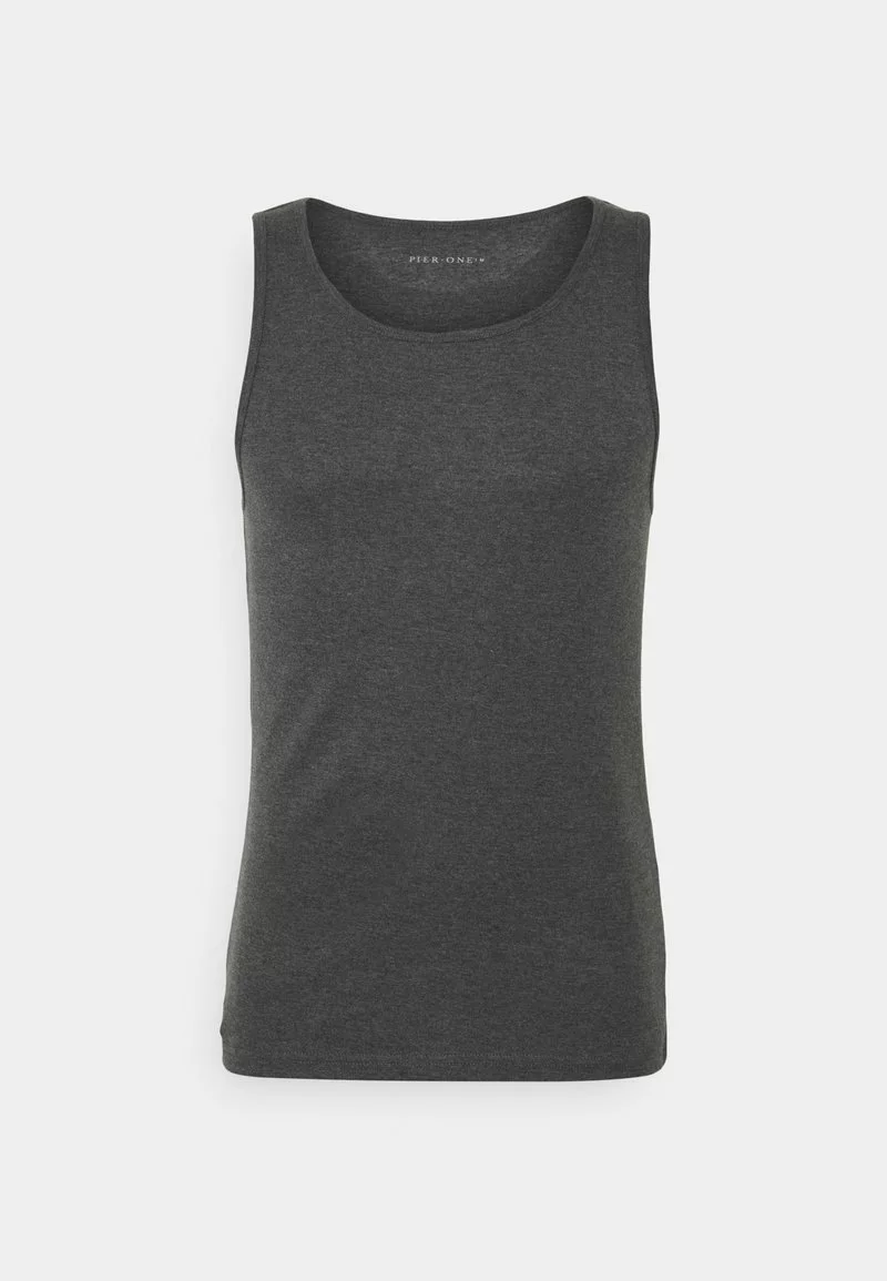 Pier One Uomo 3 PACK - Maglietta Intima - Black/khaki/mottled Dark Grey 4 Pier One Uomo 3 PACK - Maglietta Intima - Black/khaki/mottled Dark Grey - immagine 2