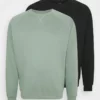 Pier One Uomo BIG CREW NECK 2PACK - Felpa - Black- Green -Offerta Economica Pier One e0535327f00c471c9ae6f6f89ce5916d