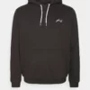 Pier One Uomo BIGBIG CORE SCRIPT HOODIE - Felpa Con Cappuccio - Black