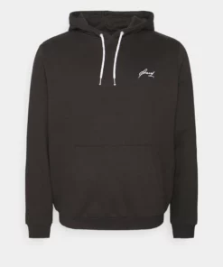 Pier One Uomo BIGBIG CORE SCRIPT HOODIE - Felpa Con Cappuccio - Black