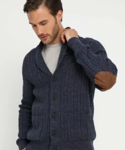 Pier One Uomo Cardigan - Mottled Blue