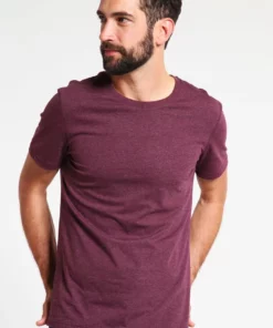 Pier One Uomo T-shirt Basic - Bordeaux Melange